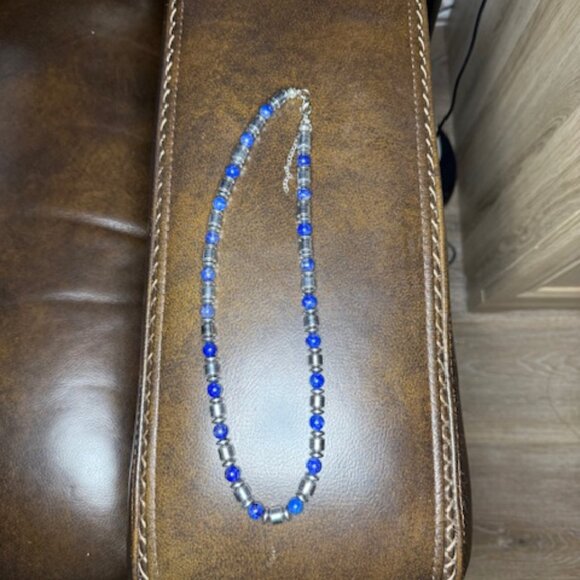 Lapis Lazuli & Hematite Beaded Chocker Necklace and Matching Bracelet - NWOT - Picture 4 of 6